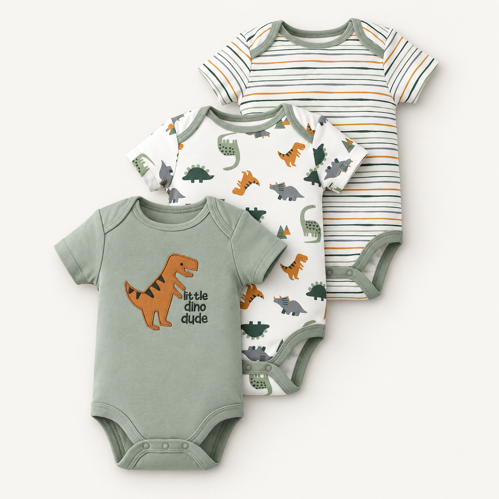 Little Dino Bodysuit Trio