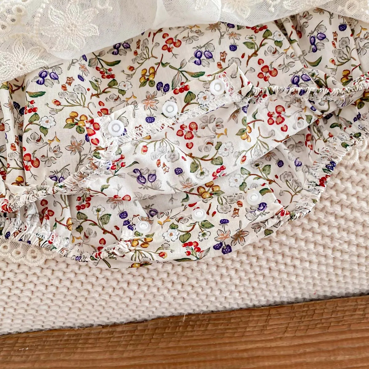 Flora Lace Newborn Romper Set