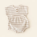 Mocha Stripe Baby Set