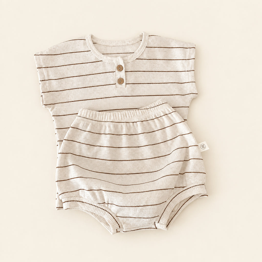 Mocha Stripe Baby Set