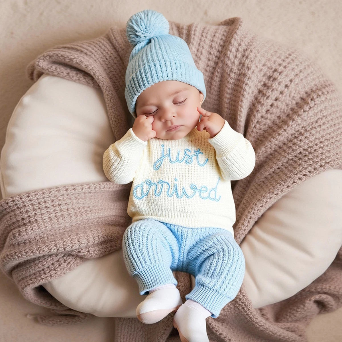Just Arrived Knit Newborn Set