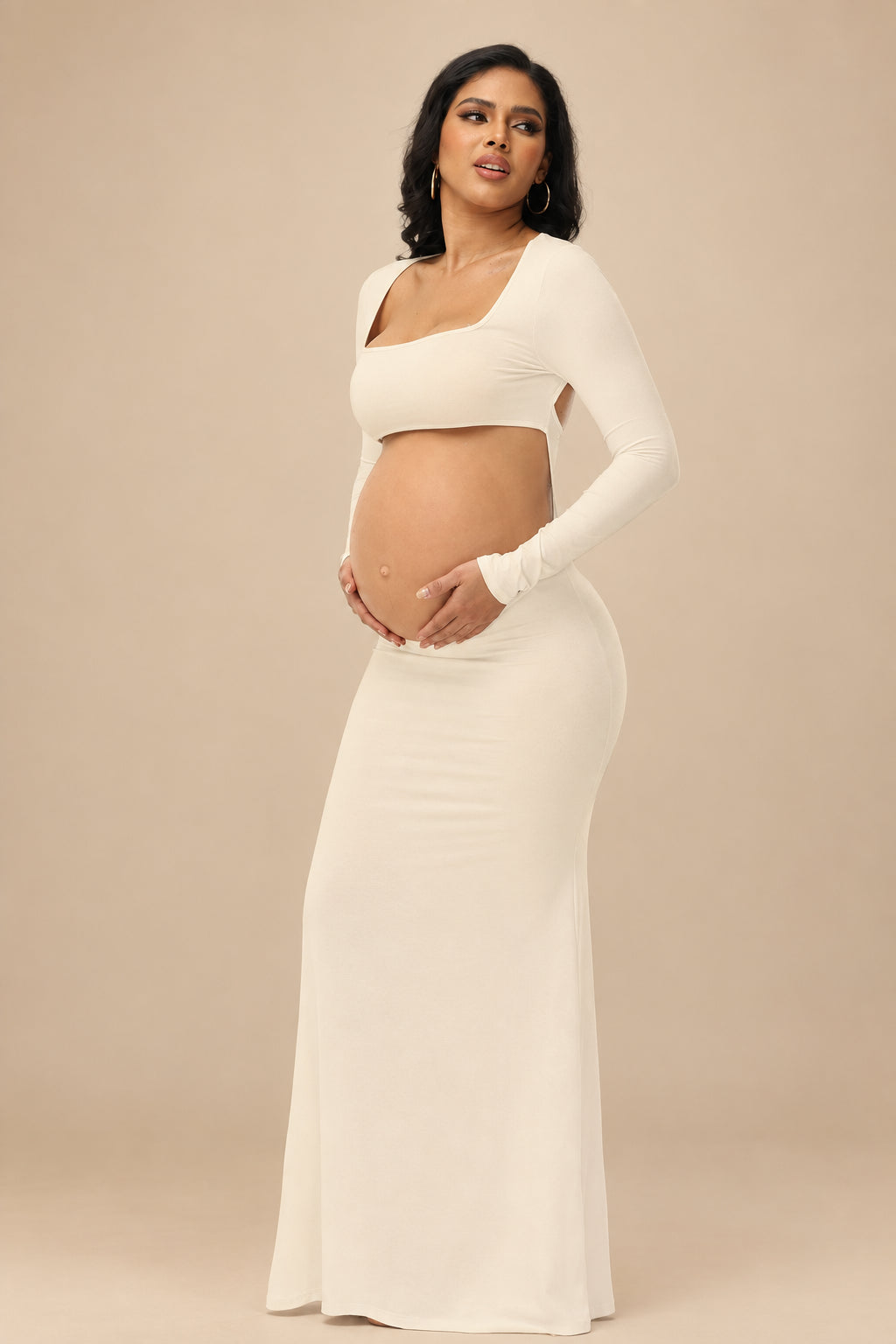 Elara Square-Neck Maternity Dress