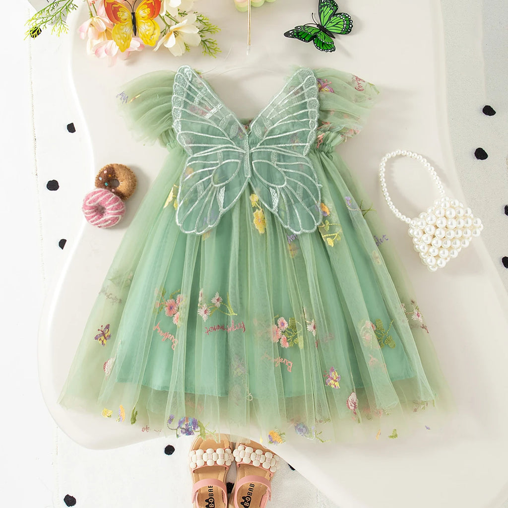 Butterfly Garden Embroidered Dress