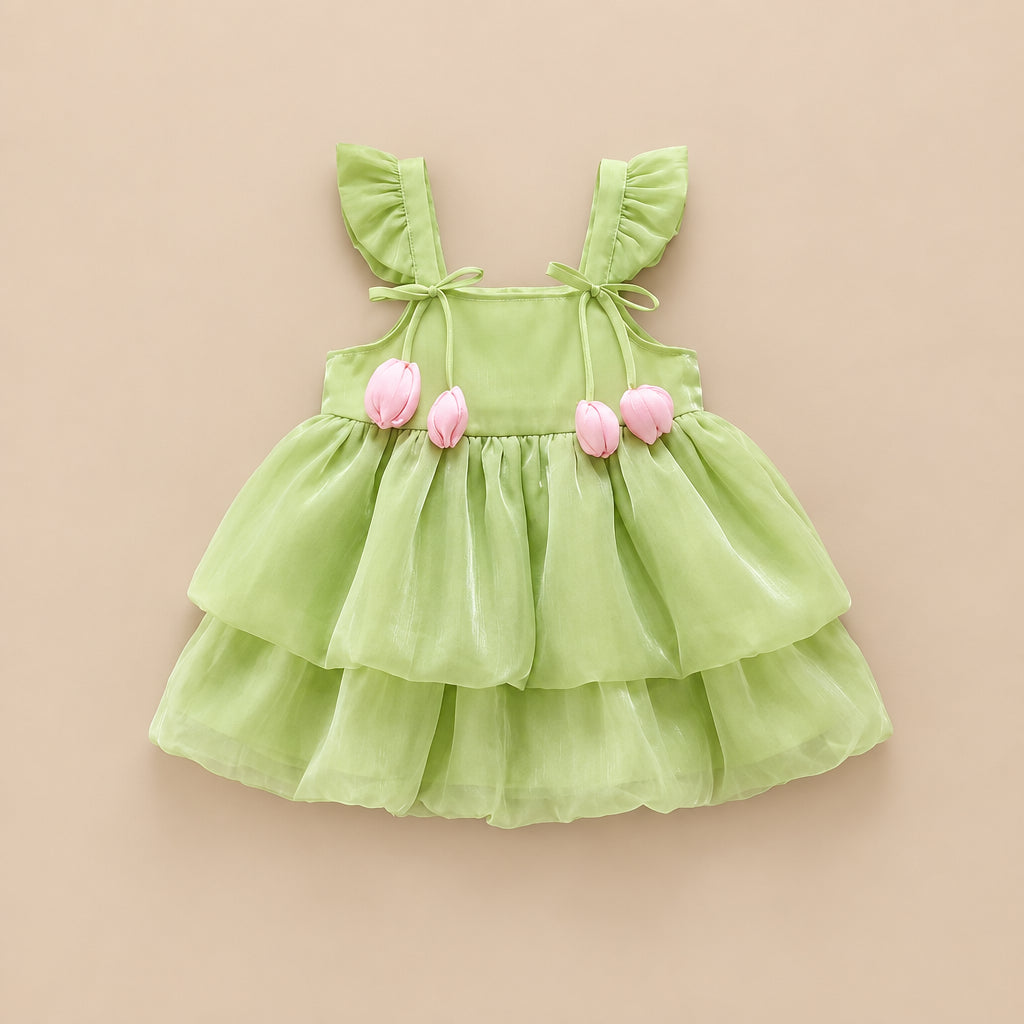 Rosette Chiffon Baby Dress