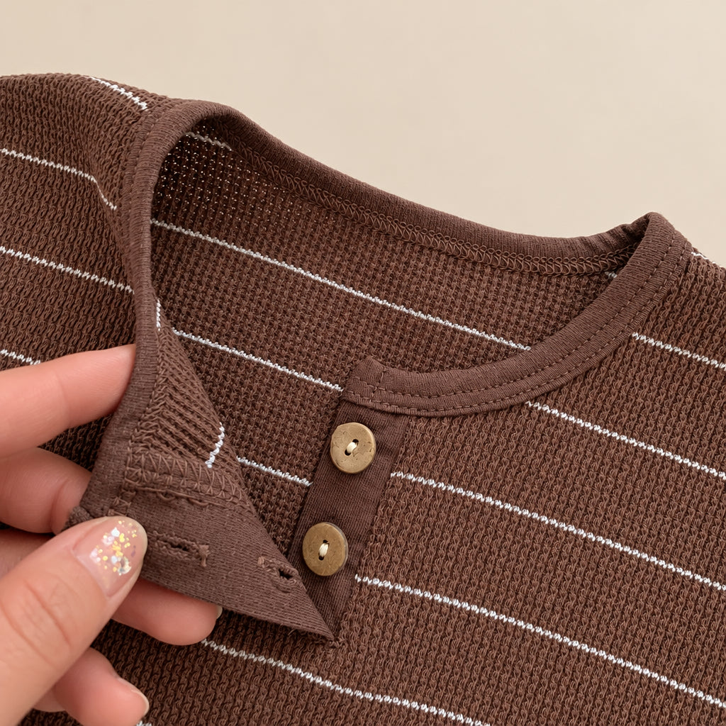 Mocha Stripe Baby Set