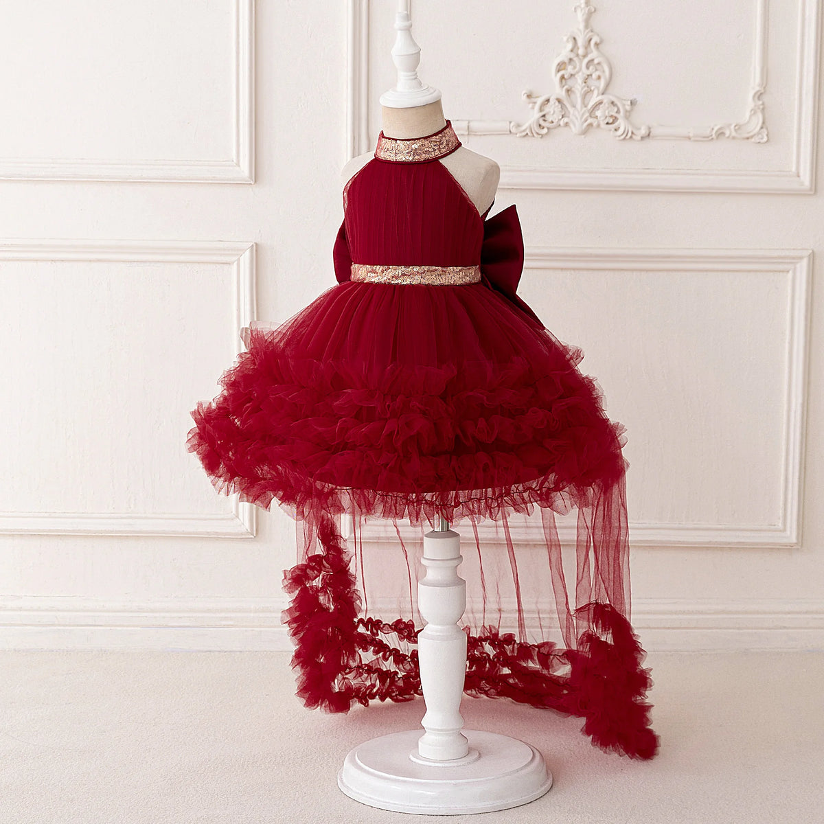 Evelyn Sequin Bow Dress
