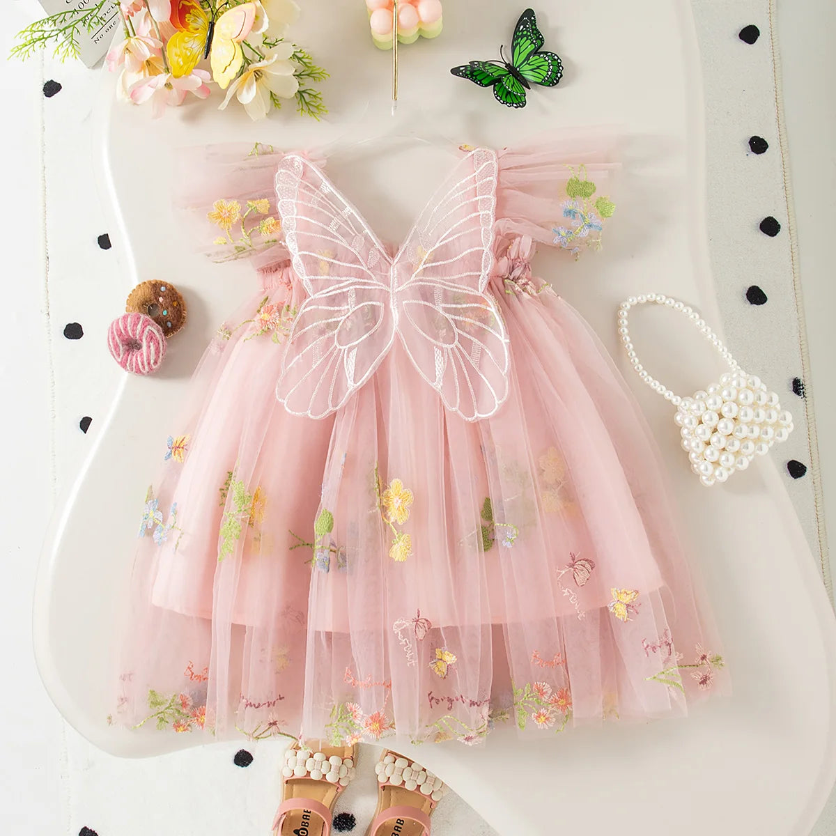 Butterfly Garden Embroidered Dress
