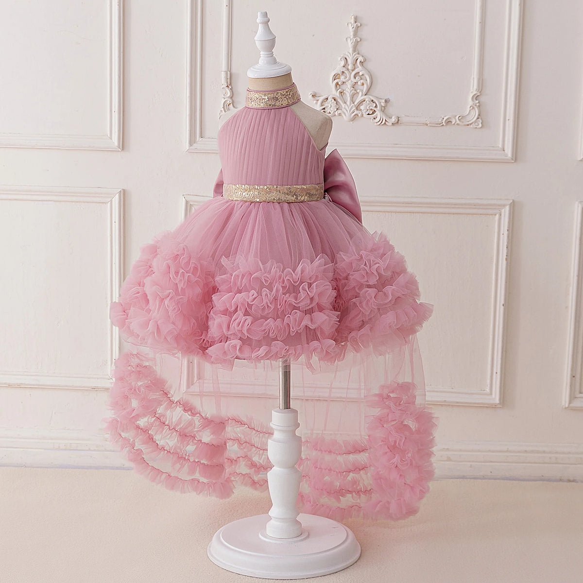 Evelyn Sequin Bow Dress