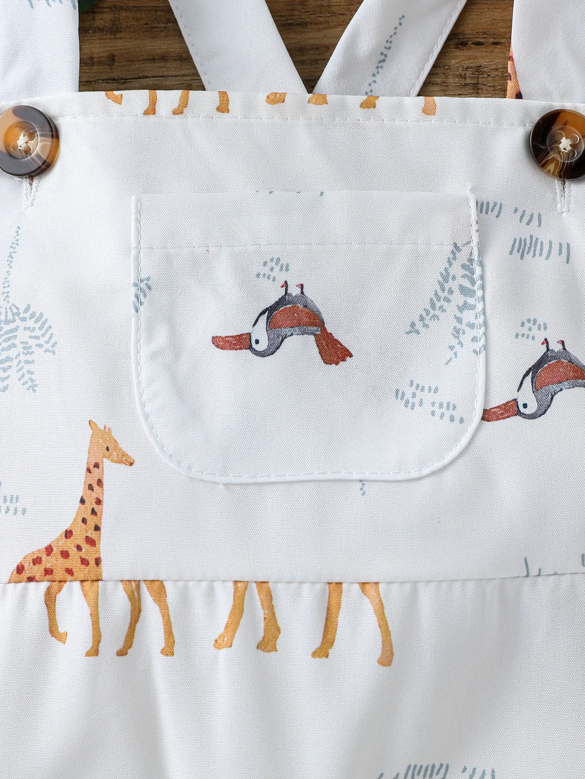 Playful Animal Overall & Hat Set