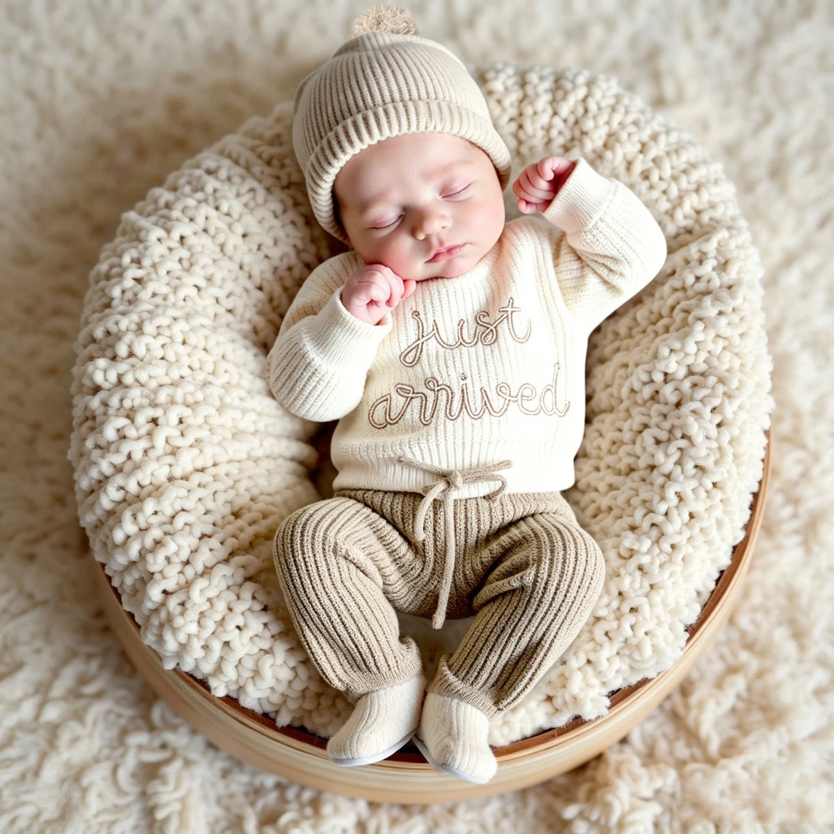 Just Arrived Knit Newborn Set