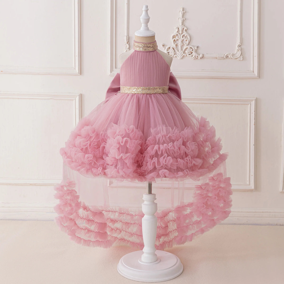 Evelyn Sequin Bow Dress