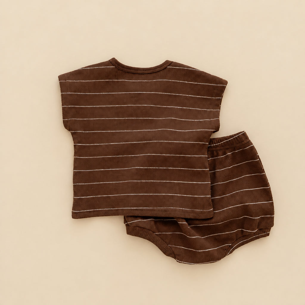 Mocha Stripe Baby Set