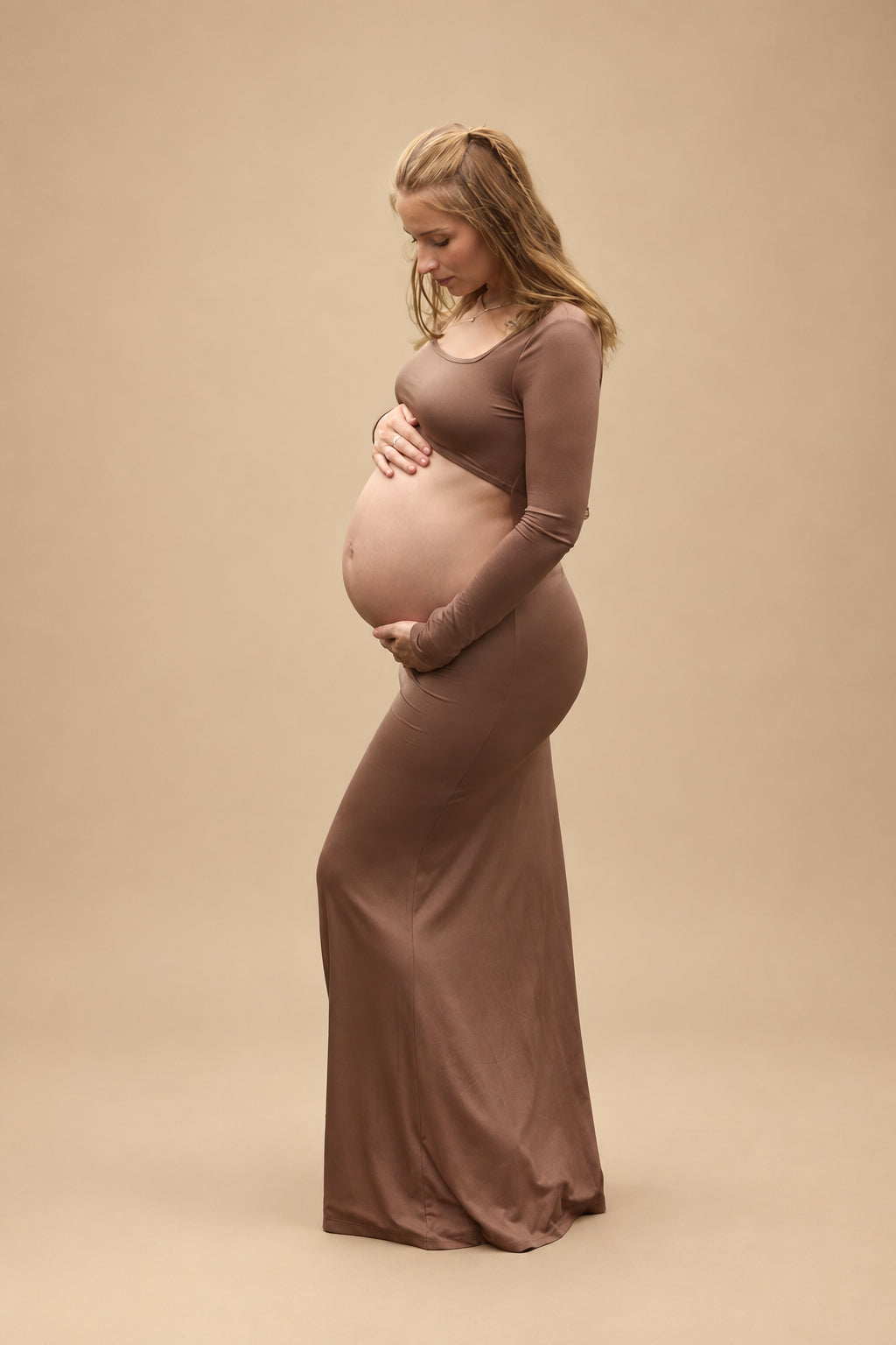 Elara Square-Neck Maternity Dress