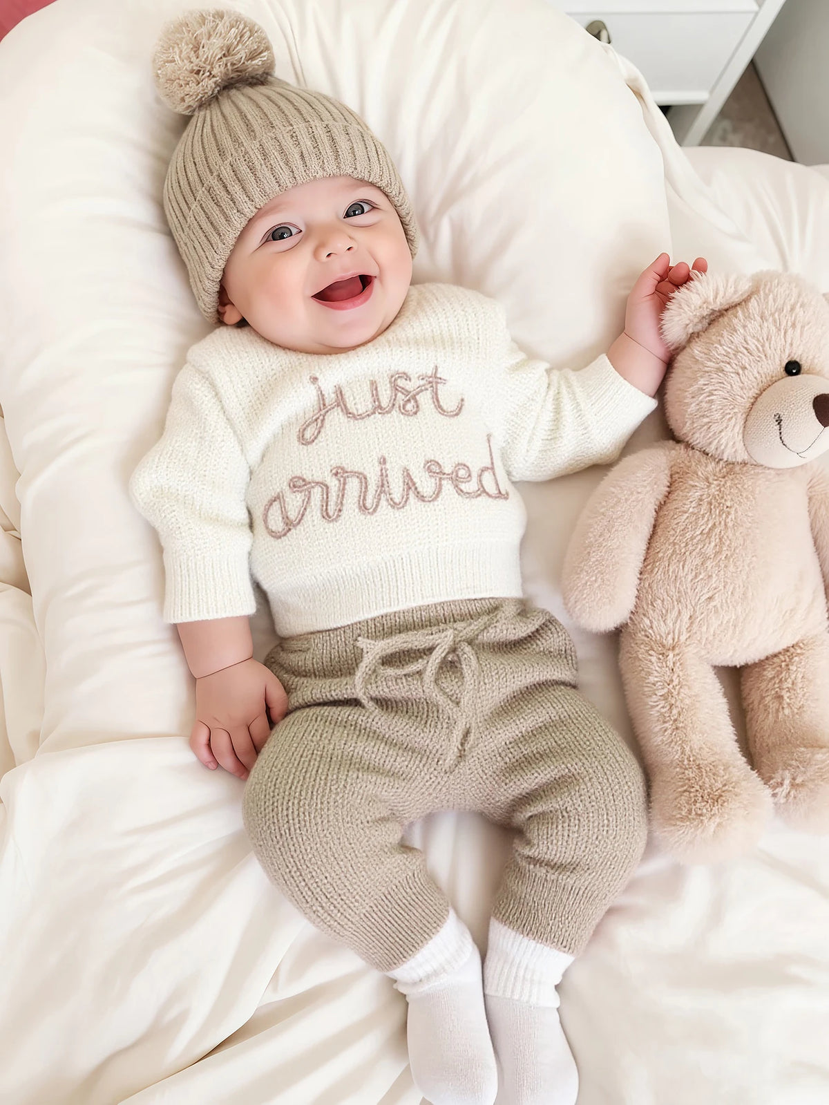 Just Arrived Knit Newborn Set