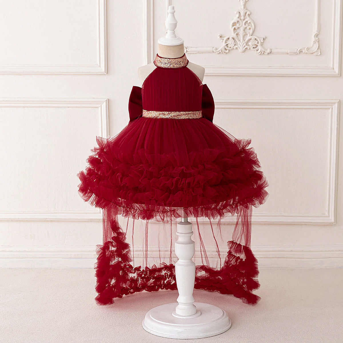Evelyn Sequin Bow Dress