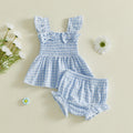 Gingham Bow Baby Set