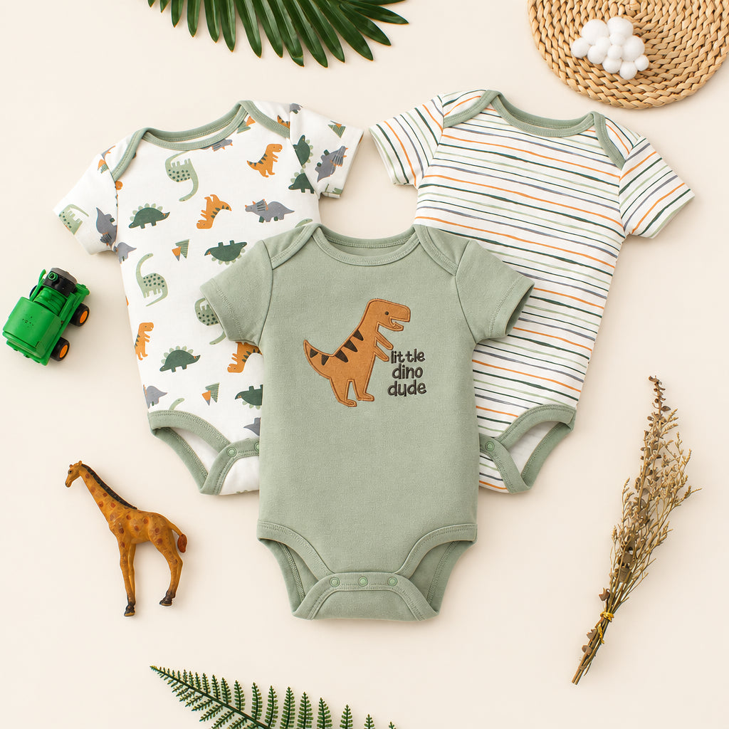 Little Dino Bodysuit Trio