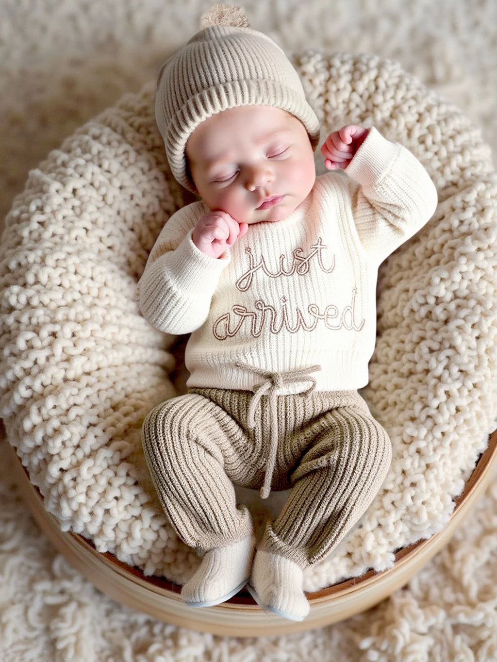 Just Arrived Knit Newborn Set