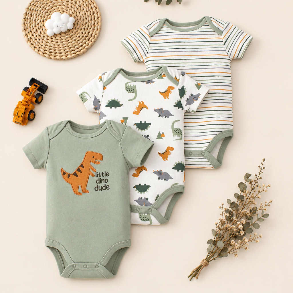 Little Dino Bodysuit Trio