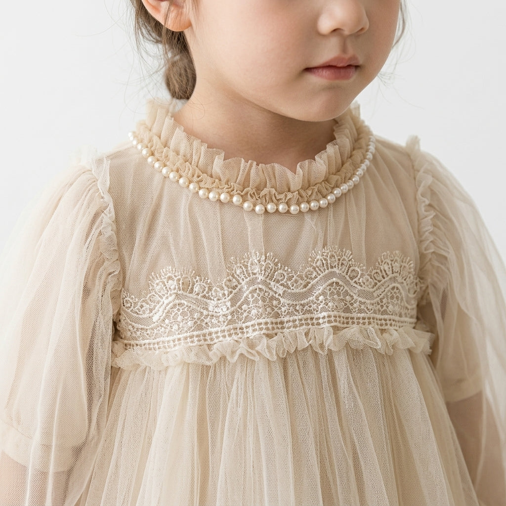 Children's party dress — Neckline Texture Detail | Generated by Modelize
