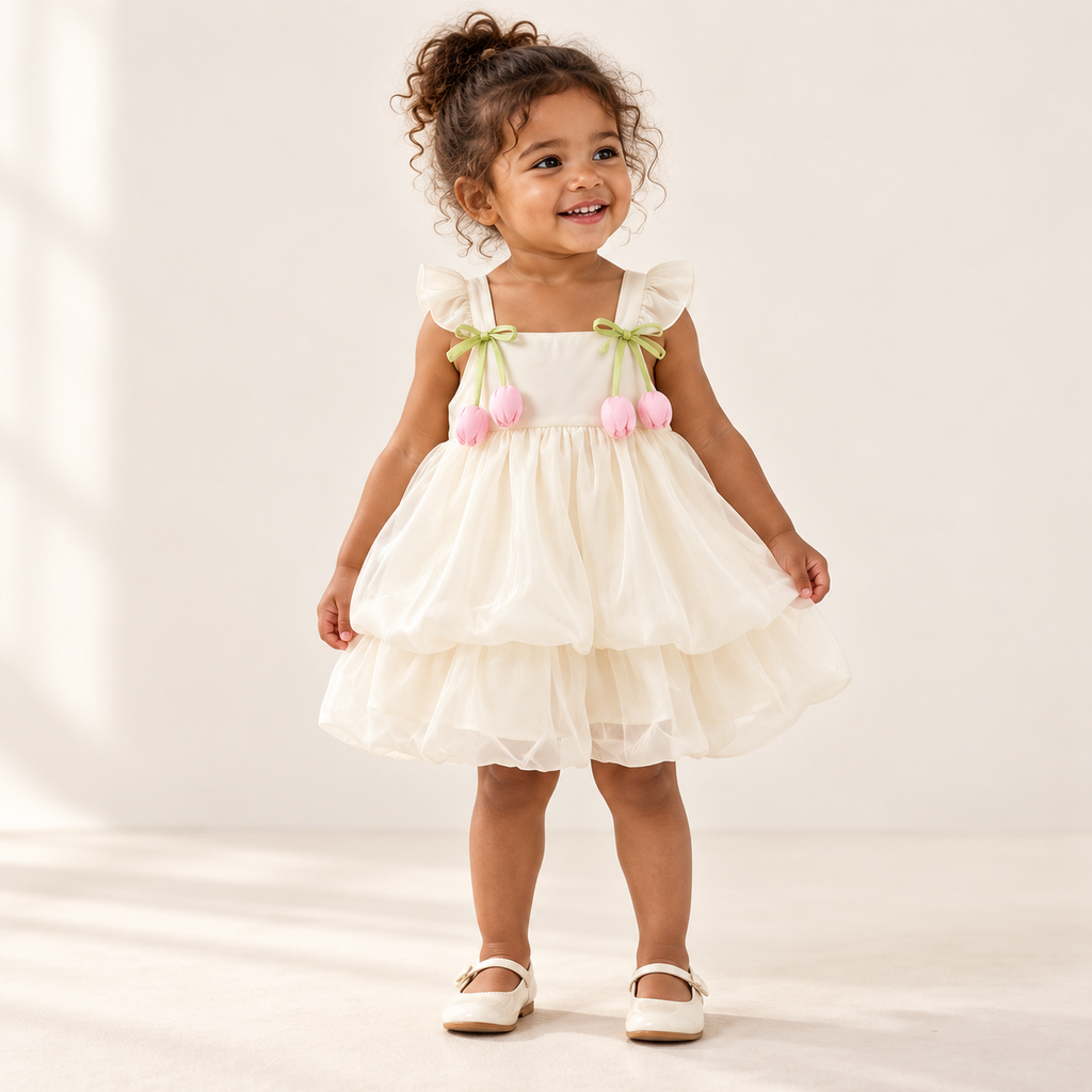 Rosette Chiffon Baby Dress